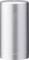 Cylindryczny, metalicznie błyszczący, srebrny pojemnik bez widocznych etykiet lub oznaczeń.