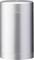 Srebrny, cylindryczny pojemnik, gładki i błyszczący, pozbawiony widocznych oznaczeń lub napisów.