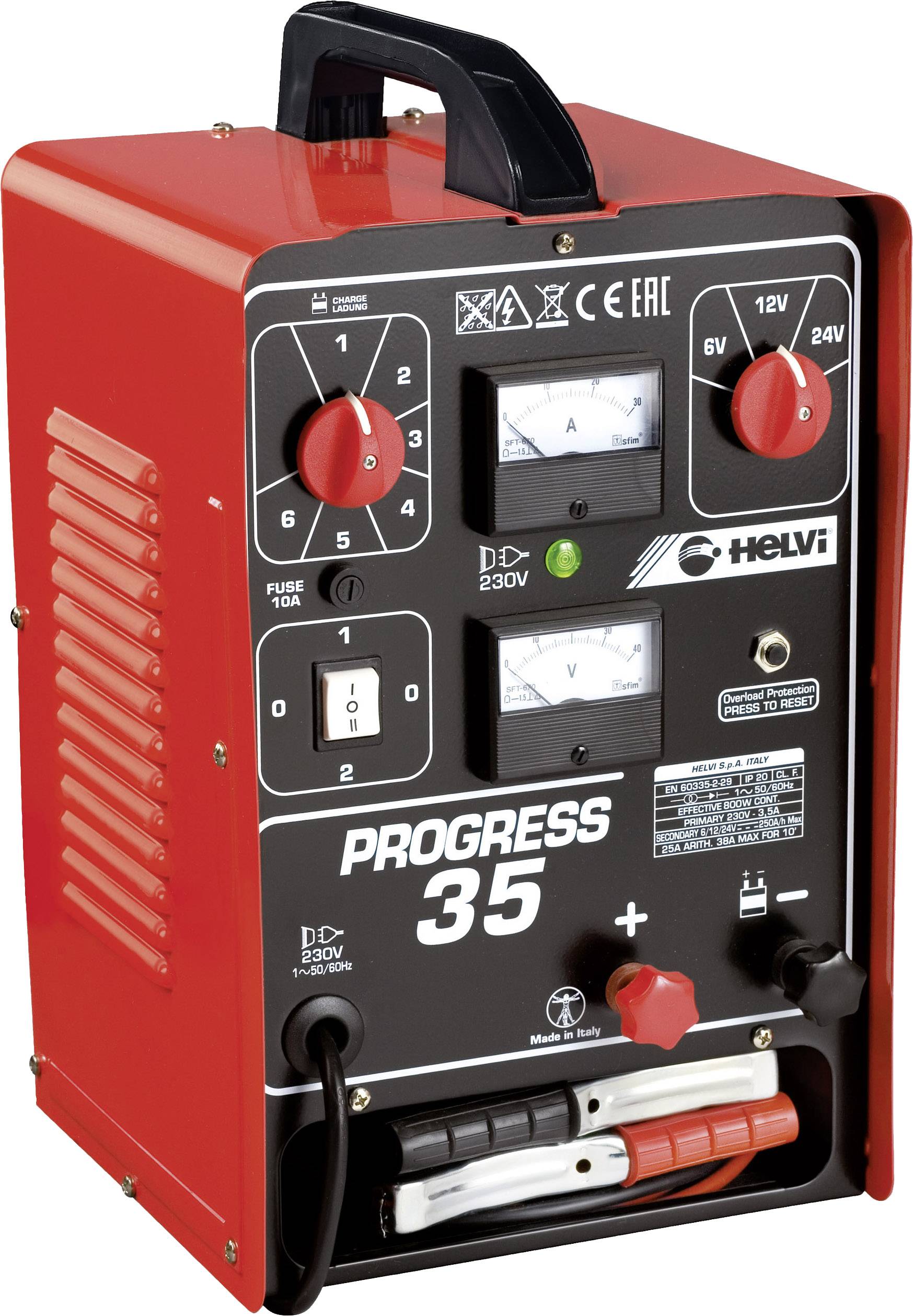 Зарядний пристрій для акумуляторів Helvi 77202, зарядний пристрій для майстерні 6 В, 12 В, 24 В 38 А
