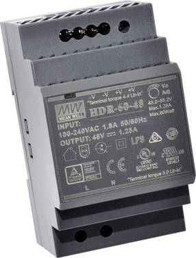 MEAN WELL HDR-60-24 Zasilacz na szynę DIN  24 V/DC 2.5 A 60 W Ilość wyjść:1 x  Opis 1 szt.