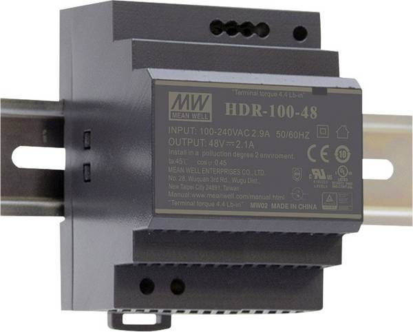 MEAN WELL HDR-100-15 Zasilacz na szynę DIN 15 V/DC 6.13 A 92 W Ilość wyjść:1 x Opis 1 szt.
