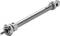 Długi element śrubowy ze stali nierdzewnej, cylindryczny, z gwintowanymi końcówkami i płaskimi nakrętkami sześciokątnymi. Stosowany w systemach maszynowych lub rurowych.