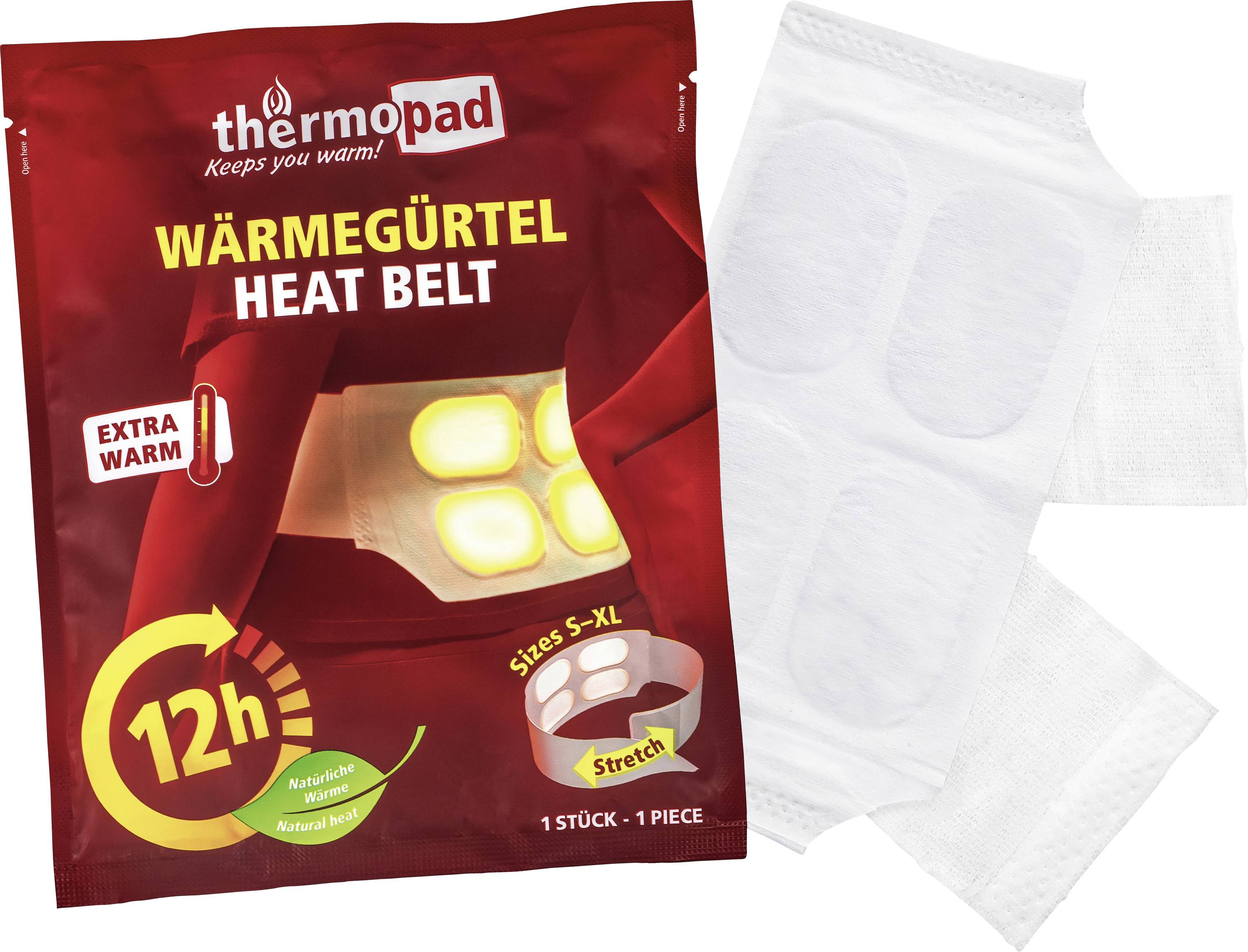 Натуральний грілка Thermopad Нагрівальний пояс 1 шт. TpW31781 Максимальний час роботи 12 год