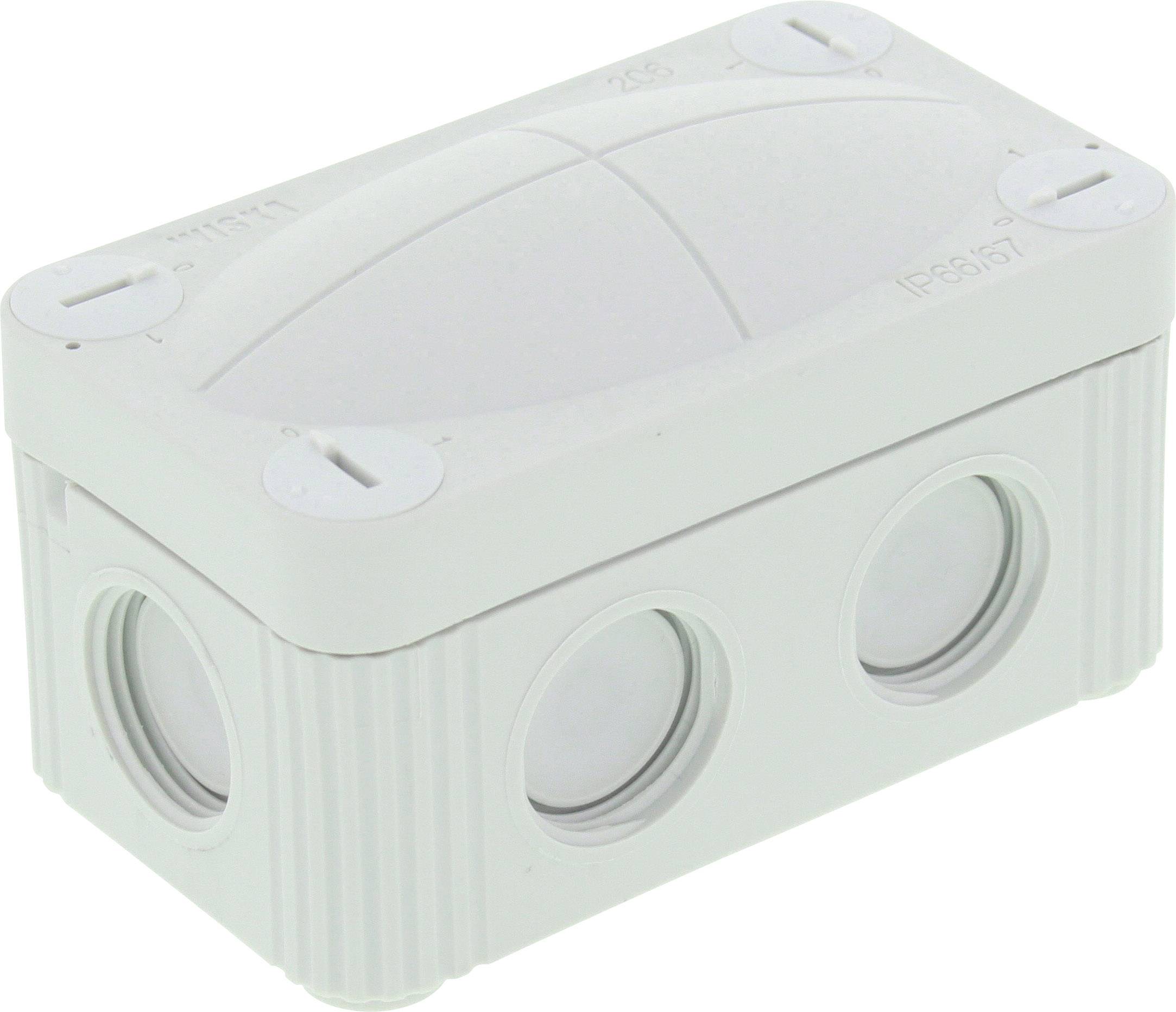 Розподільна коробка Wiska COMBI 206/5 LG, IP66/IP67, (Д x Ш x В) 85 x 49 x 51 мм, сіро-білий (ral 7035), 1 шт.