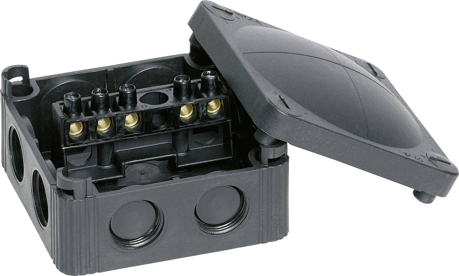 Розподільна коробка Wiska COMBI 308/5/S, IP66/IP67, (Д x Ш x В) 85 x 85 x 51 мм, чорна (ral 9005), 1 шт.