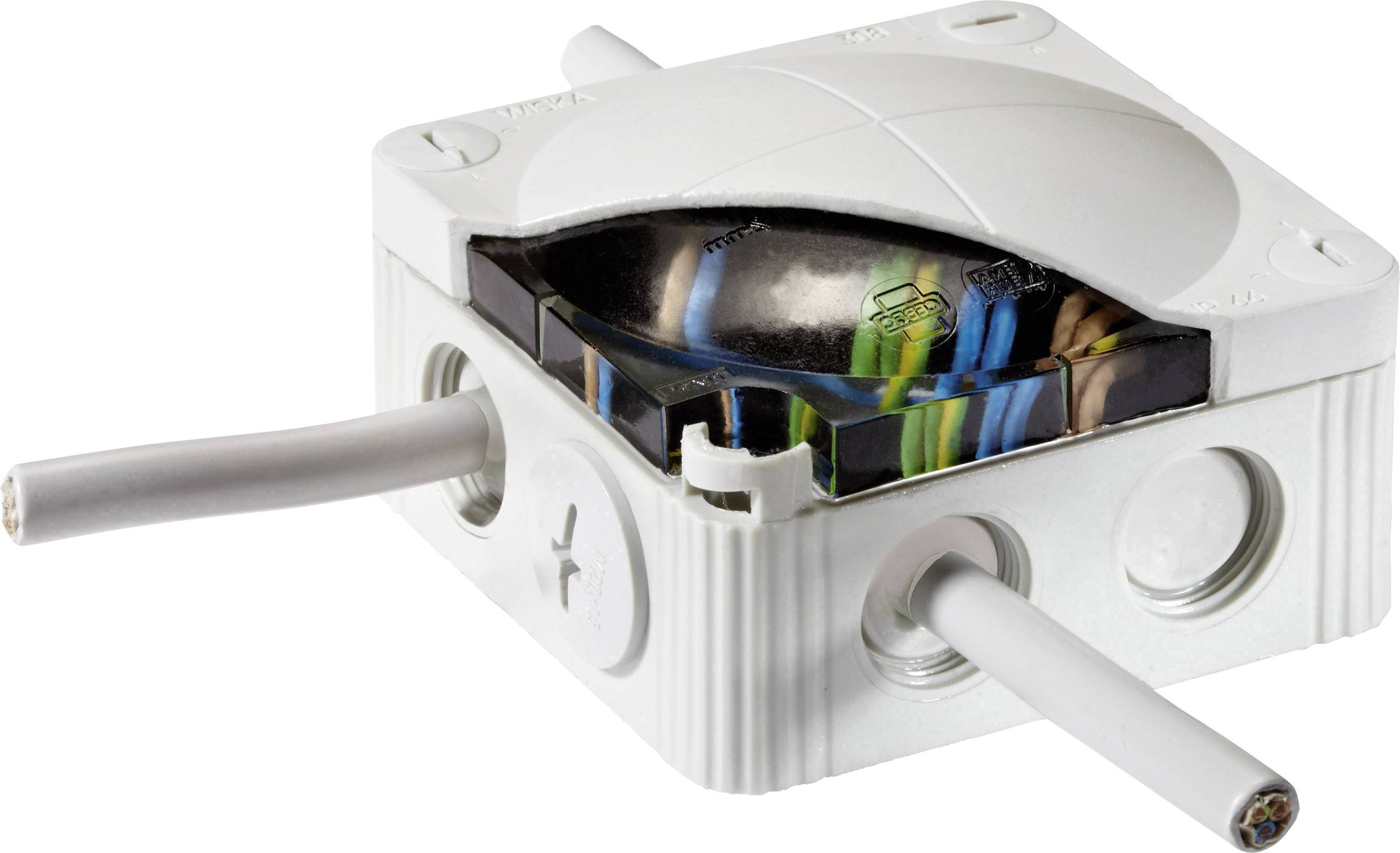 Розподільна коробка Wiska 10105682 (Д x Ш x В) 95 x 95 x 60 мм сіро-білий (ral 7035) IP68 1 шт.