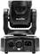 Ruchoma głowica świetlna Eurolite, czarna obudowa z złączami: DMX IN, DMX OUT oraz Power IN z tyłu.