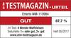 Magazyn testowy 'ETM Testmagazin' ocenia opiekacz do gofrów Emerio WM-110984 na 'DOBRY', osiągając 87,7%. Przetestowano: 4 obrotowe opiekacze do gofrów, 1x bardzo dobry, 3x dobry. Numer 05/2017.
