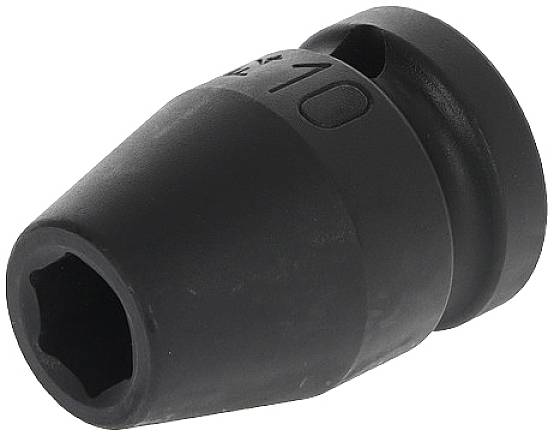 Czarny, stożkowaty bit wkrętakowy z sześciokątnym gniazdem wewnętrznym.