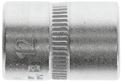 Metalowy nasadowy klucz do śrub z rowkowanym środkiem i wytłoczoną cyfrą '12', stosowany w środowiskach warsztatowych.