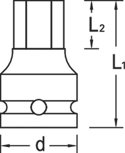 Gedore IN K 21 27 1956582 wewnętrzny sześciokąt Nasadka udarowa 27 mm 1" (25 mm)-2