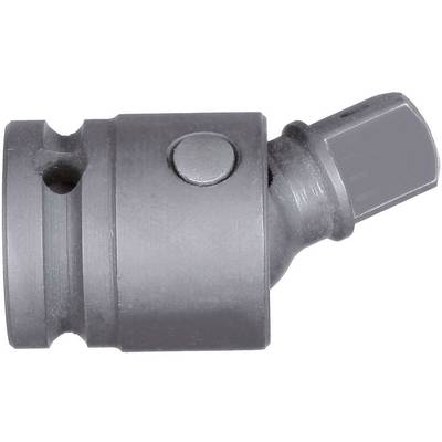 Metalowy przegub narzędziowy, prawdopodobnie adapter klucza nasadowego, przedstawiony w widoku bocznym, przeznaczony do połączeń mechanicznych.