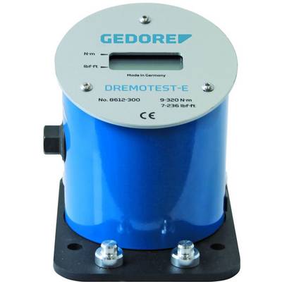 Niebieskie urządzenie DREMOtest-E do pomiaru momentu obrotowego, wyprodukowane w Niemczech. Skala w N·m i lbf·ft, numer modelu 8612-300.