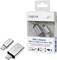 Adapter LogiLink USB-C, USB-C do USB3.0 i Micro USB, znajdujący się na opakowaniu obok adapterów. Kompatybilny z MacBookiem i Chromebookiem.