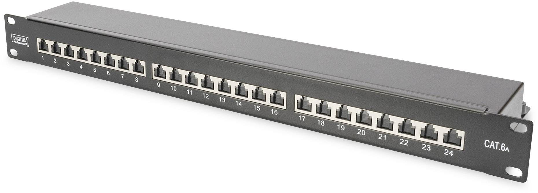 Digitus DIGITUS - CAT 6A, Klasse EA Patch Panel, geschirmt 24 Porty Patchpanel 483 mm (19") CAT 6a, CAT 6a (CAT 7) 1 U w