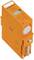 Moduł ochronny Weidmüller SCP 10, w kolorze pomarańczowym, do 480V AC, 12A. Prostokątny kształt z oznaczeniem na górze, wskazujący funkcję i specyfikacje.