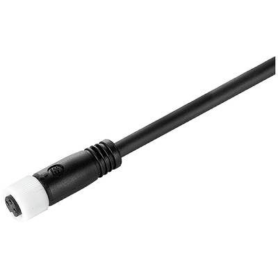 Czarny przewód elektryczny z okrągłą wtyczką, odpowiedni do zastosowań przemysłowych lub technicznych.