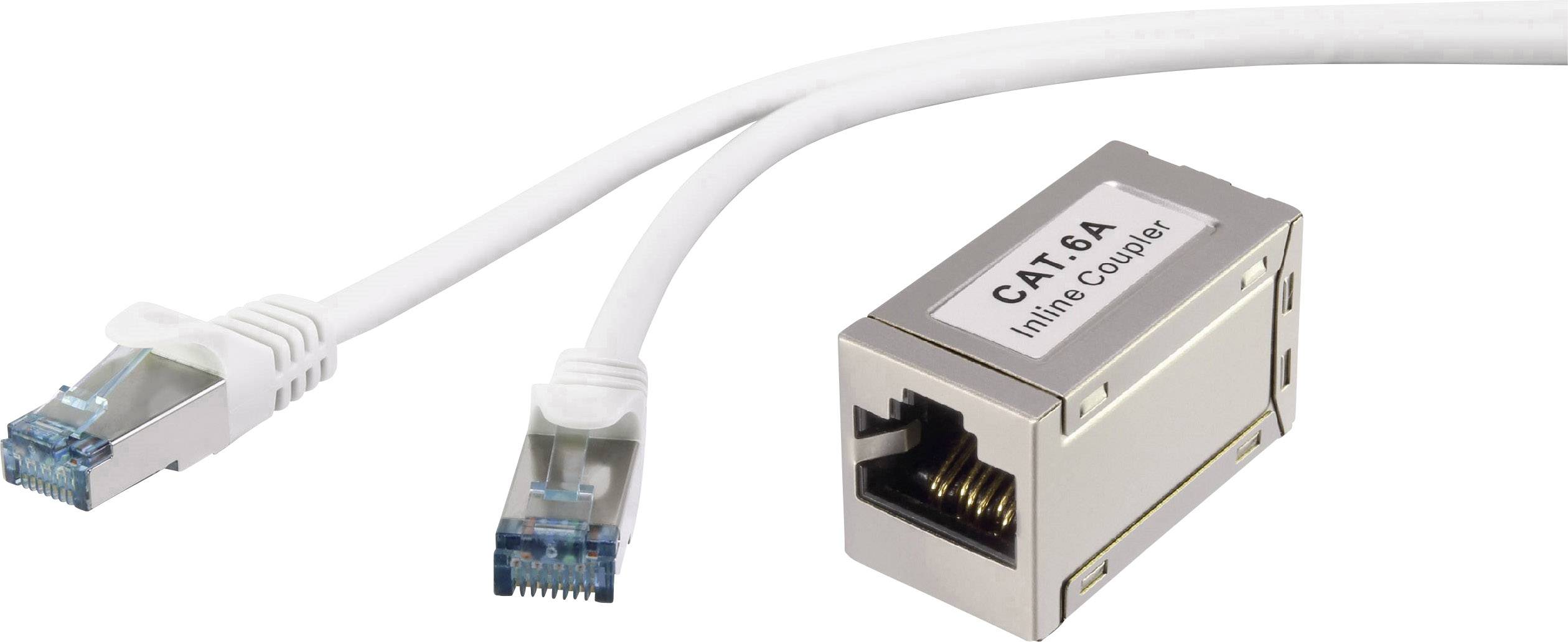 Подовжувач LAN-кабелю Renkforce RF-3829260, 1 шт., RJ45, CAT 6a, S/FTP, 15.00 м, сірий