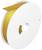 Duża, okrągła szpula z żółtą taśmą na białym tle.