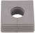 Szare, kwadratowe części z tworzywa sztucznego z centralnym, żebrowanym otworem i warstwowym wzorem na krawędzi. Odpowiednie do zastosowań przemysłowych.