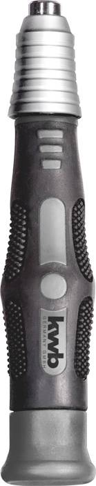 Elektryczny wkrętak z ergonomicznym uchwytem i metalową końcówką, przeznaczony do precyzyjnych zastosowań narzędziowych.