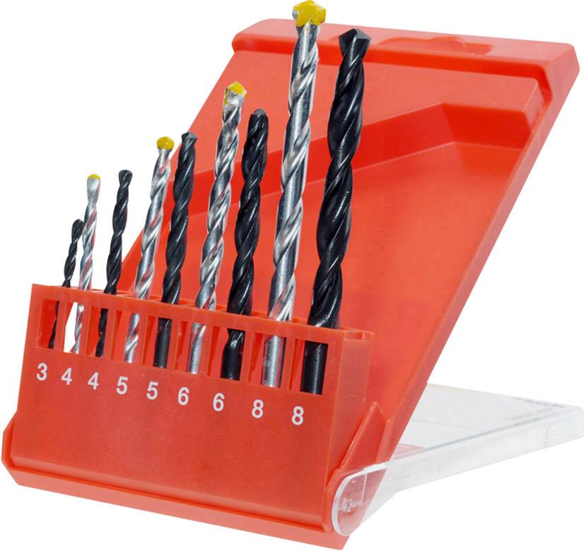 kwb 420200 Набір універсальних свердел для металу, каменю, бетону, кладки, цегли, дерева 3 мм, 4 мм, 5 мм, 6 мм, 8 мм, 9 предм.