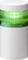 Biała cylindryczna lampa z zielonym, świecącym środkowym segmentem; wskaźnik gotowości do pracy.