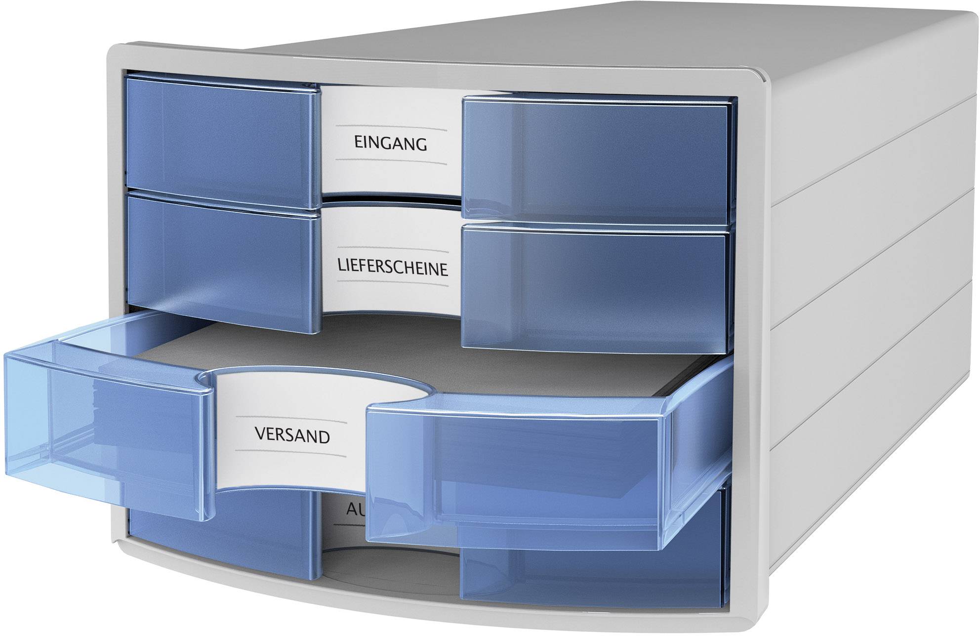 Шафа з шухлядами HAN 1012-64 глянцево-сіра DIN A4, DIN C4 Кількість шухляд: 4