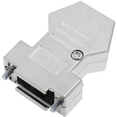 Srebrny adapter z dwoma śrubami, służący do podłączania kabli.