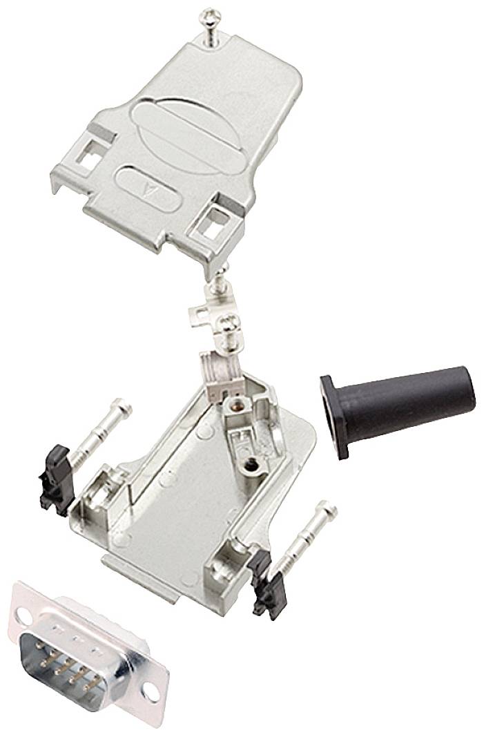 Комплект роз'ємів D-Sub чоловічого типу D45ZF09-DMP-W-K, ряди: 2, контакти: 9, 45°, 1 шт.