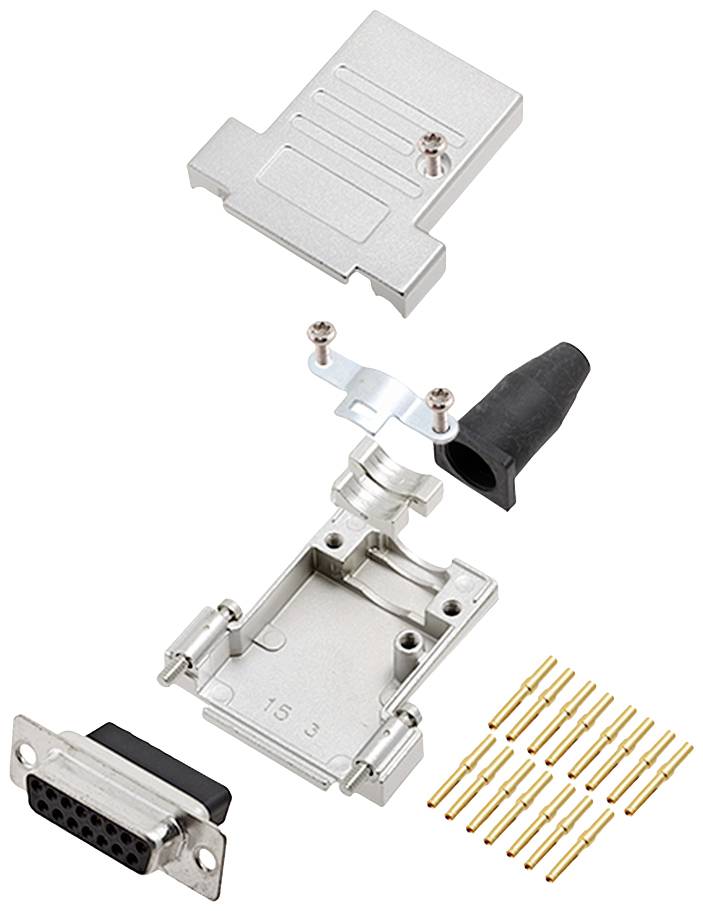 encitech DTSL15-SJSRG-T-DBCS-K 6355-0089-12 D-Sub гніздо комплект смуги 180 ° Кількість контактів: 15 обтиск 1 шт.