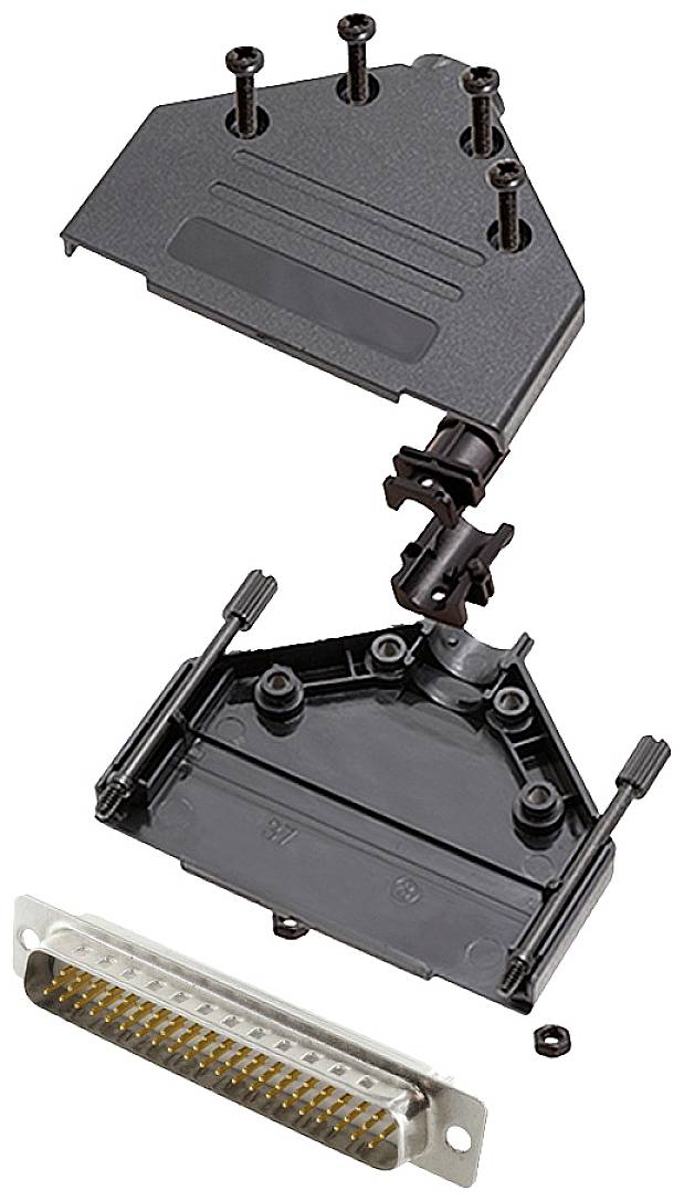 Комплект роз'ємів D-Sub чоловічого типу encitech 6355-8053-04 DTPK-P-37-HDP62-W-K, ряди: 3, контакти: 62, 180°, 1 шт.