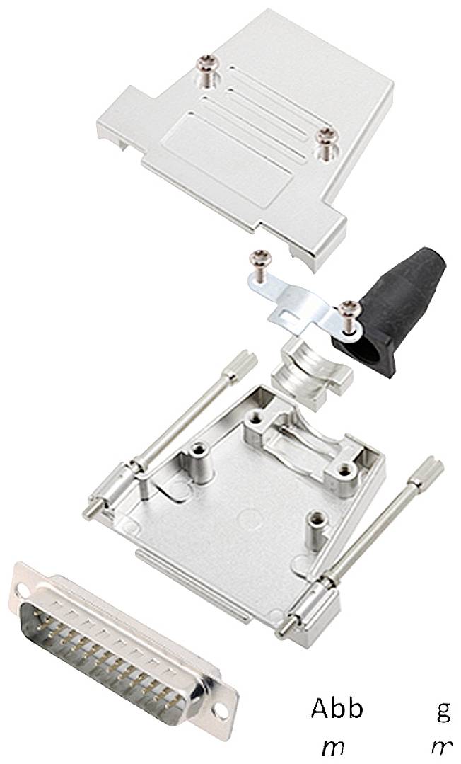 Комплект роз'ємів D-Sub чоловічого типу encitech 6355-8040-04 DTSL37-LJSRG-T-DBP-W-K, ряди: 2, контакти: 37, 180°, 1 шт.