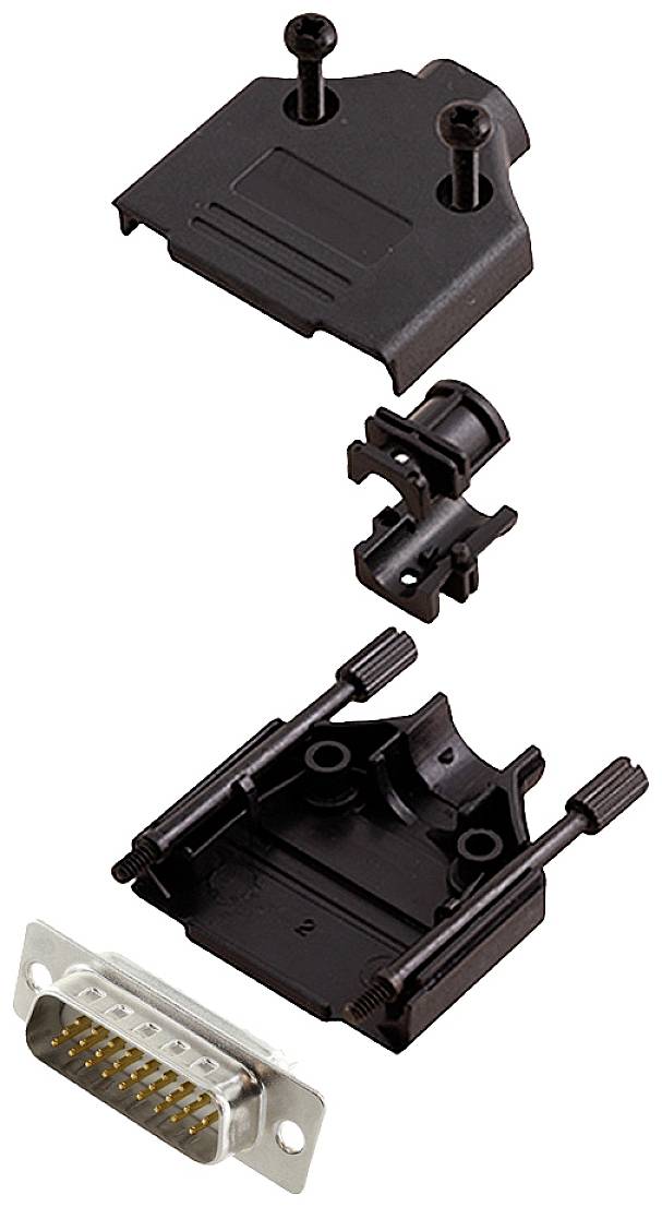 encitech DTPK-P-15-HDP26-W-K 6355-8053-02 Комплект роз'ємів D-Sub чоловічі 180° Кількість контактів: 26 Паяльна чашка 1 шт.