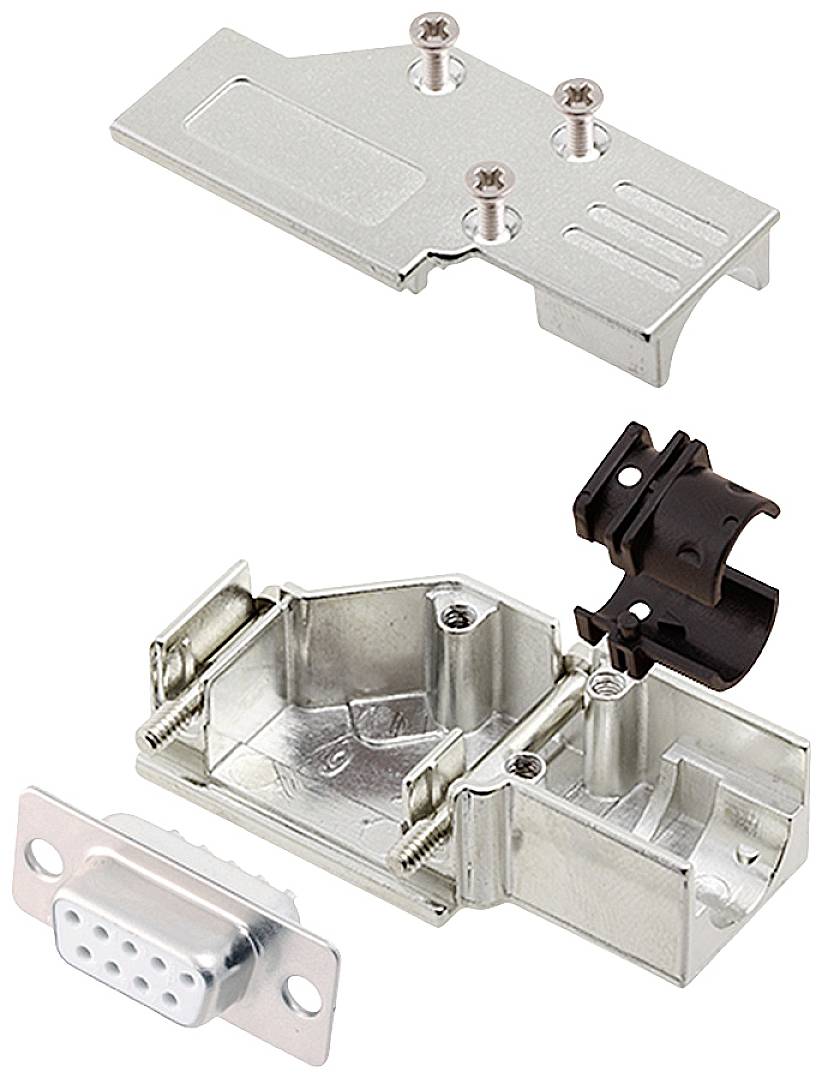 encitech 6355-8065-11 Комплект роз'ємів D-Sub DCMR09-FK-DBS-W-K, рядів: 2, контактів: 9, 90 °, 1 шт.