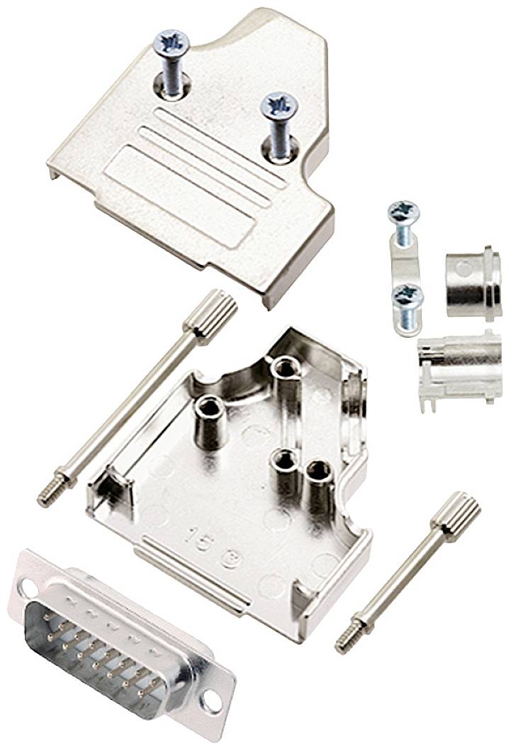 encitech MHDM35-15-DBP-W-K 6355-8007-02 Комплект роз'ємів D-Sub чоловічі 35° Кількість контактів: 15 Паяльна чашка 1 шт.