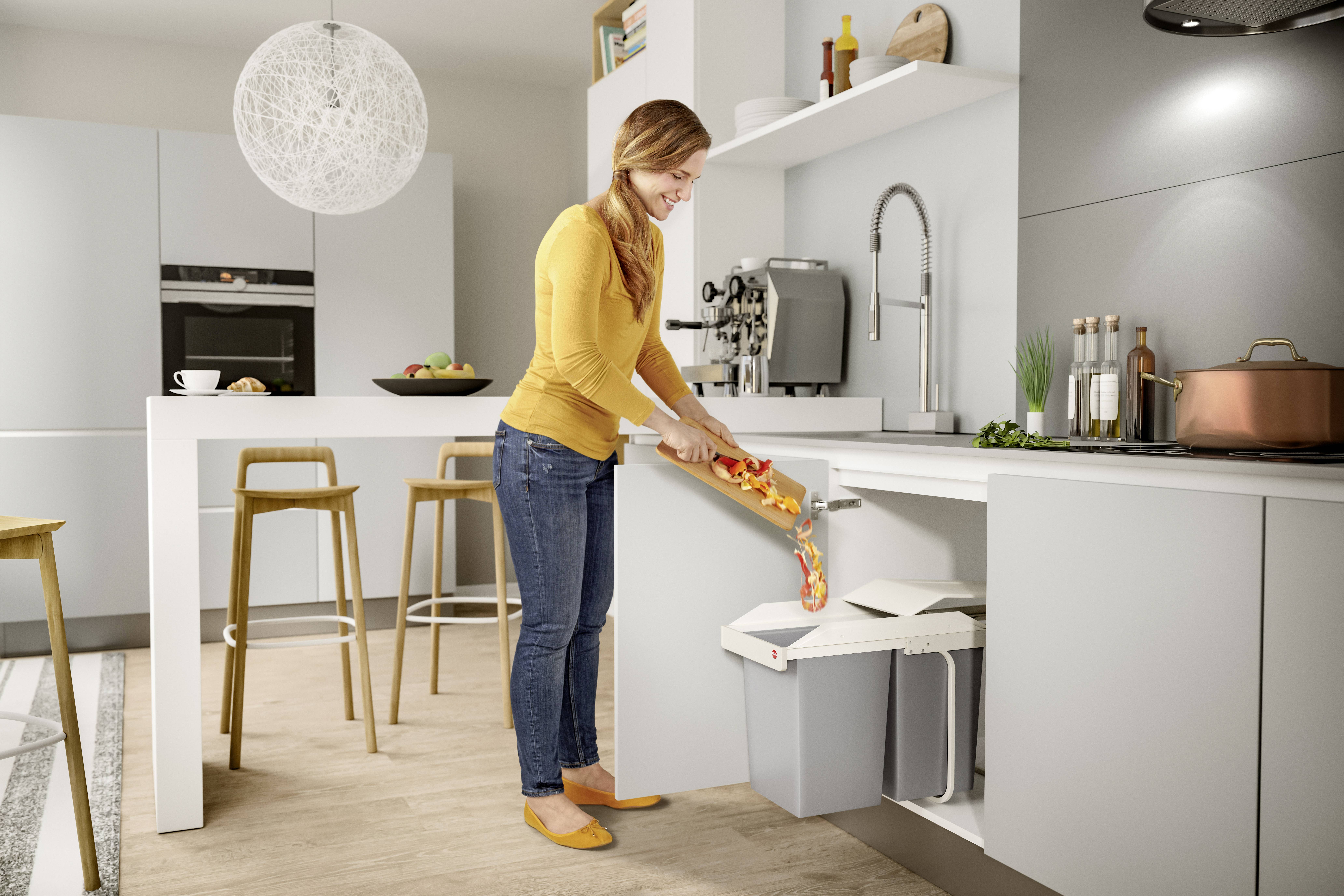 Hailo Multi-Box Duo L 3659-001 Система сортування 28 л сталевий лист (Ш x В x Г) 262 x 505 x 448 мм сірий, білий Н/Д 1 шт.