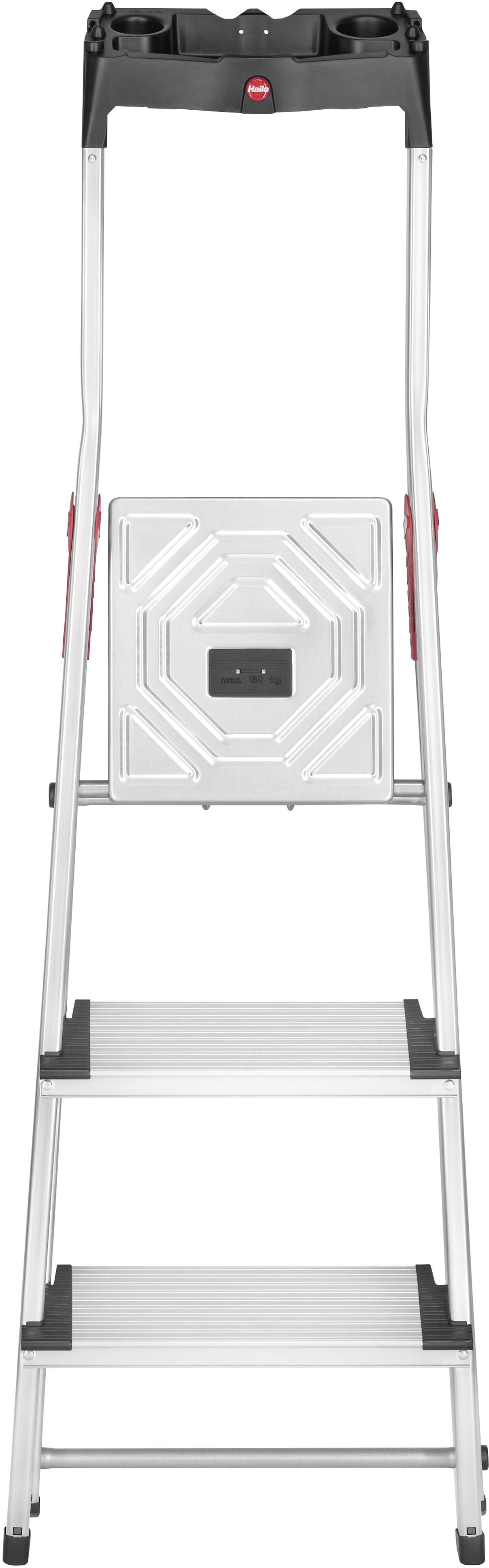 Складана драбина Hailo L80 ComfortLine 8040-307 зі сходинкою, включаючи лоток для інструментів, максимальна робоча висота: 2,35 м