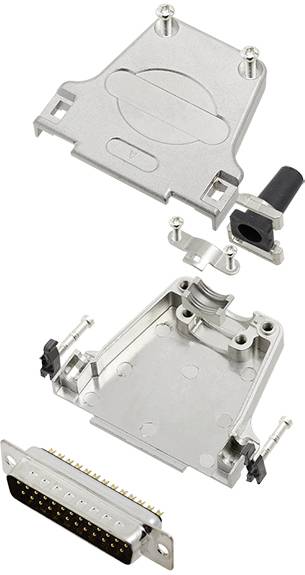 TRU COMPONENTS 7708524 Zestaw listew męskich D-Sub TCDTZF25DBPK, rzędy: 2, styki: 25, 180 °, 1 szt.