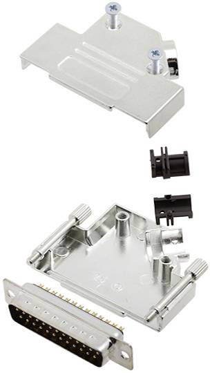 TRU COMPONENTS 7708628 Zestaw listew męskich D-Sub TCD45ZK25DMPK, rzędy: 2, styki: 25, 45 °, 1 szt.