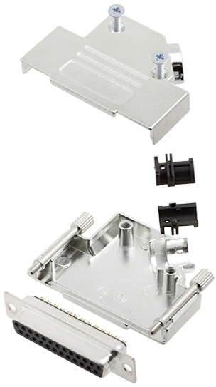 TRU COMPONENTS 7708748 Zestaw listew żeńskich D-Sub TCD45ZK25DBSK, rzędy: 2, styki: 25, 45 °, 1 szt.