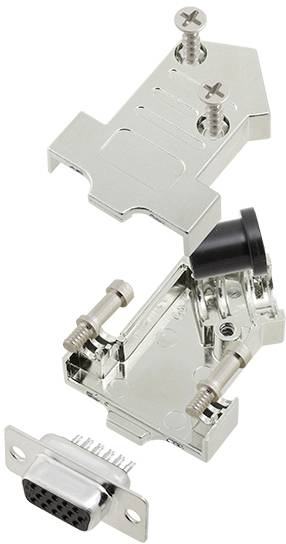 TRU COMPONENTS 7709176 Комплект роз'ємів D-Sub TCD45NT09MHDS15K, рядів: 3, контактів: 15, 45 °, 1 шт.