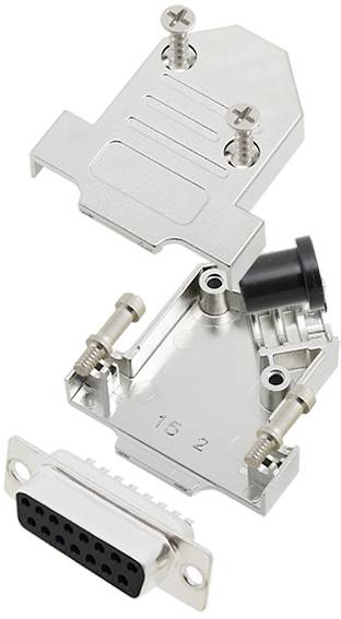 Комплект гнездовых разъемов D-Sub TRU COMPONENTS 7709260 TCD45NT15MDBSK, количество рядов: 2, контактов: 15, угол 45°, 1 шт.