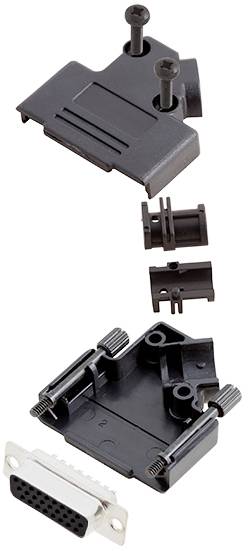 TRU COMPONENTS 7709880 Комплект роз'ємів D-Sub TCD45PKP15HDS26K, рядів: 3, контактів: 26, 45 °, 1 шт.