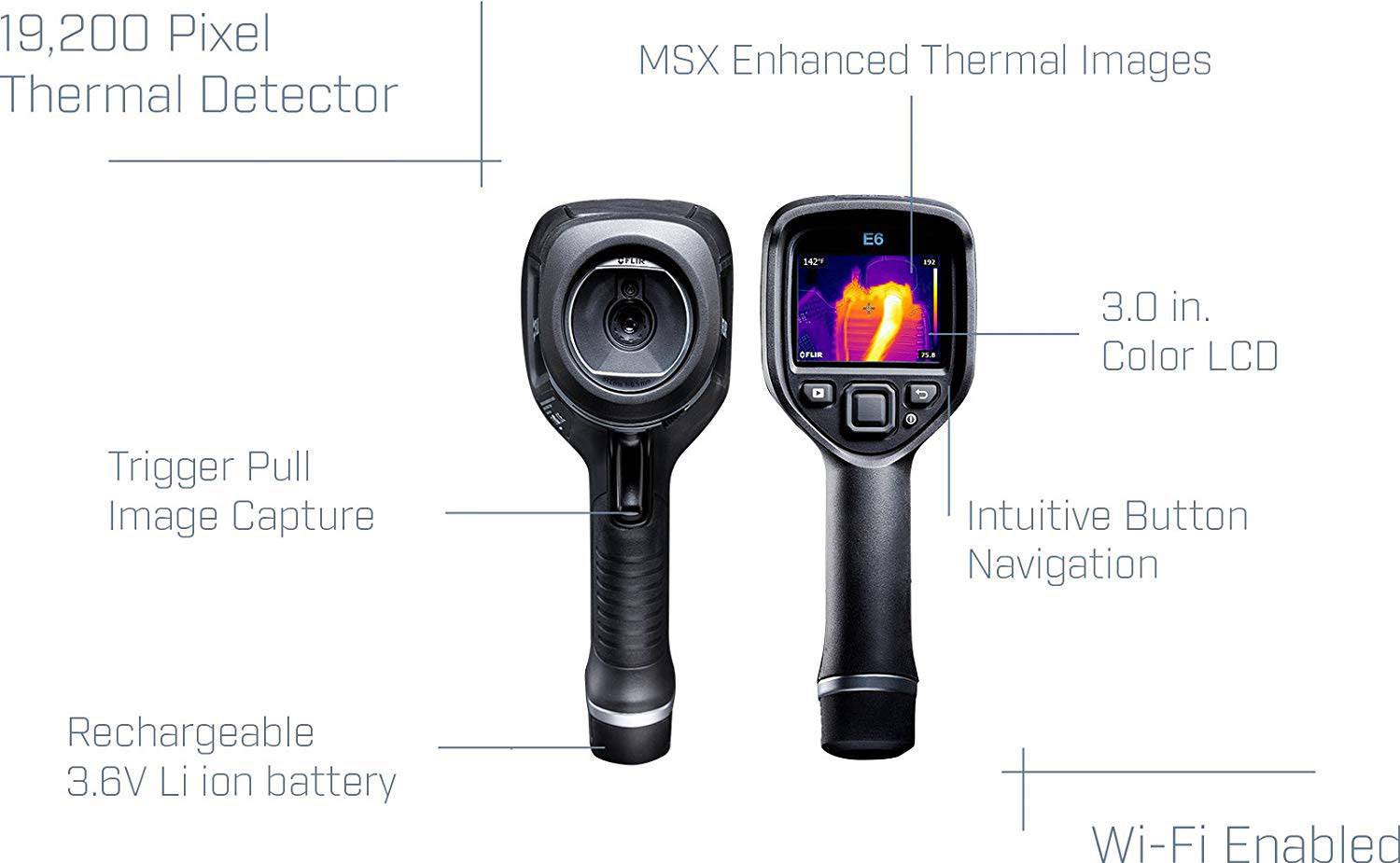 Kamera termowizyjna FLIR E6xt 63907-0804, -20 do +550 °C, 9 Hz-1