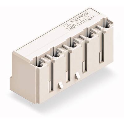 Elektryczna listwa zaciskowa z pięcioma zaciskami, odpowiednia do łączenia przewodów w urządzeniach elektronicznych.