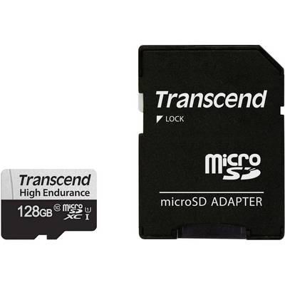Karta pamięci Transcend High Endurance 128GB microSD z adapterem SD. Idealna do nagrań wideo w wysokiej rozdzielczości i monitoringu.