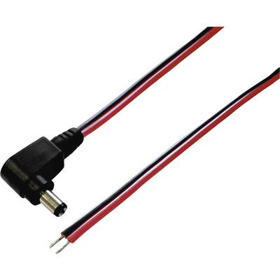 Czarno-czerwony kabel elektryczny z wtyczką i odkrytymi końcówkami, przeznaczony do podłączania urządzeń elektrycznych.