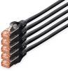 kabel LAN Digitus DK-1644-100-BL-5, 5 szt., RJ45, CAT 6, S/FTP, 10.00 m, czarny