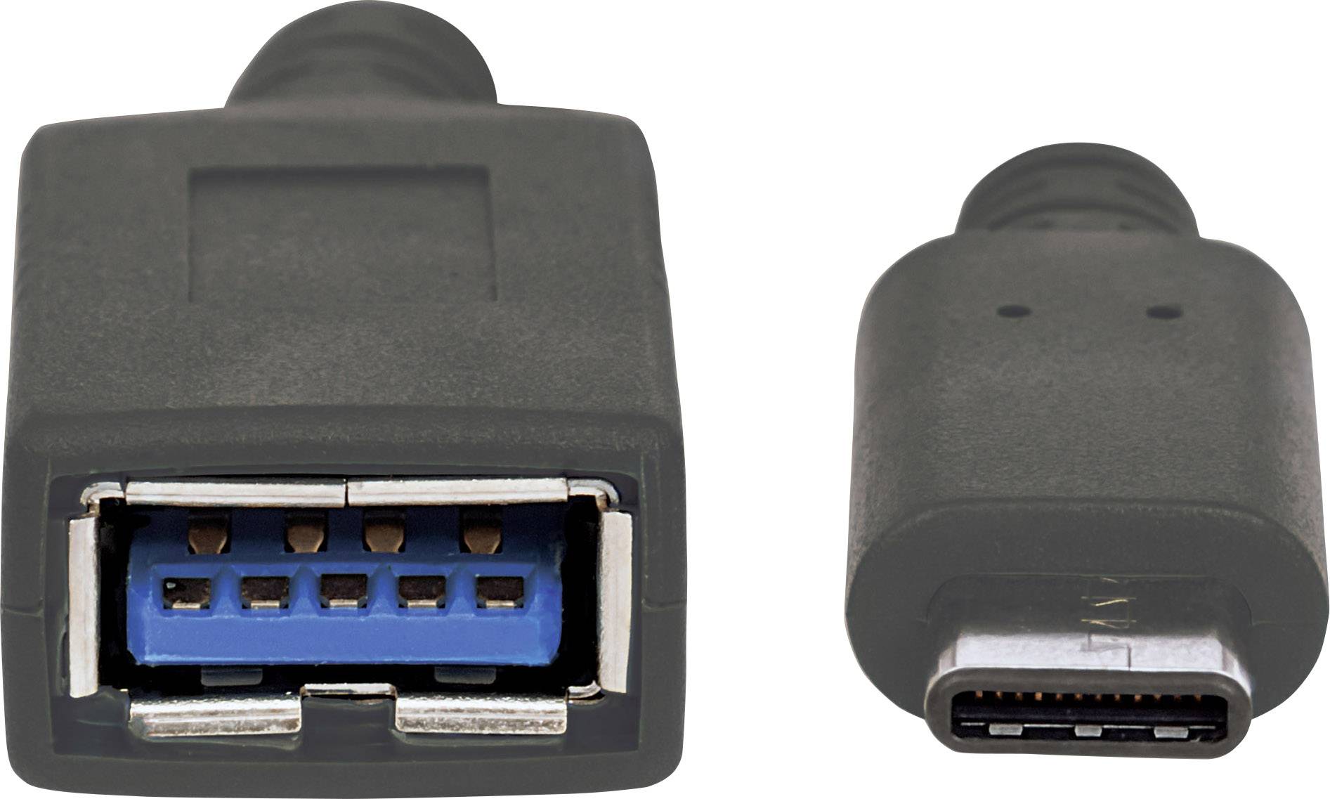 USB-кабель Manhattan USB 3.2 Gen1 USB-C® чоловічий - USB-A жіночий 0,15 м чорний, штекер з обох боків 355285